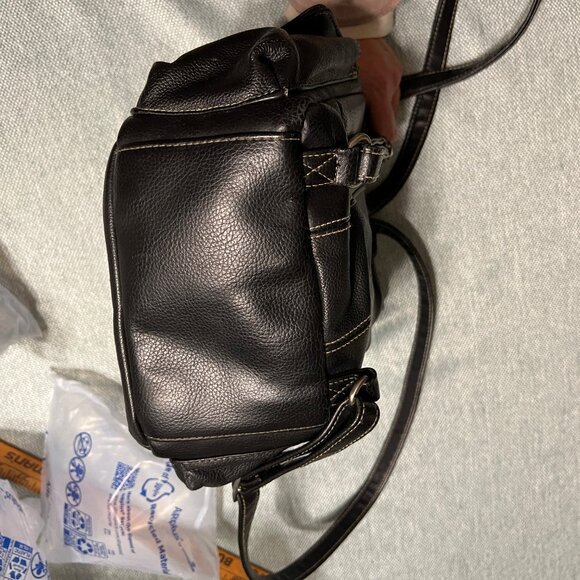 Mini No Name leather Backpack Black Tan stitching - Picture 3 of 12